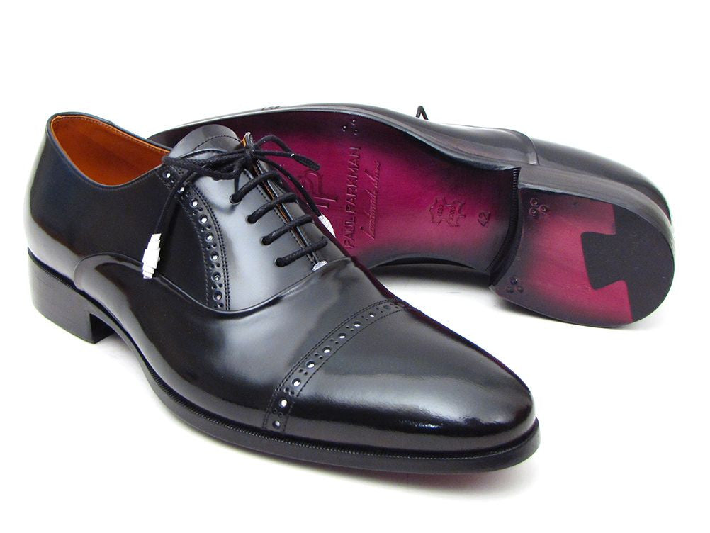 KRE PRIME Men Paul Parkman Captoe Oxfords Black Dress Shoes - KRE Prime