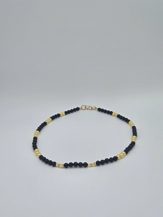 KRE PRIME 18K Gold Plated Black Beads Opulence Necklace - KRE PRIME ®