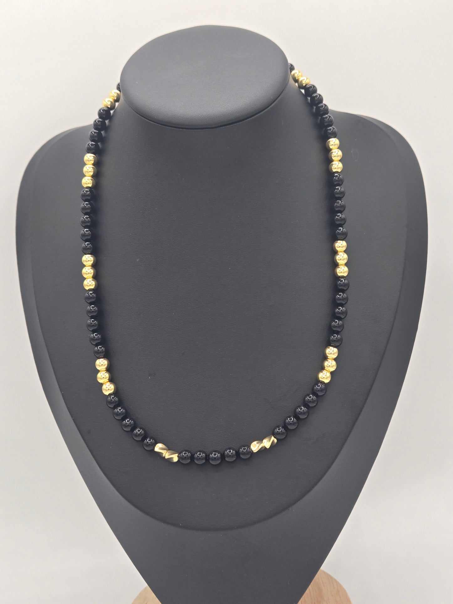 KRE PRIME 18K Gold Plated Black Beads Opulence Necklace - KRE PRIME ®
