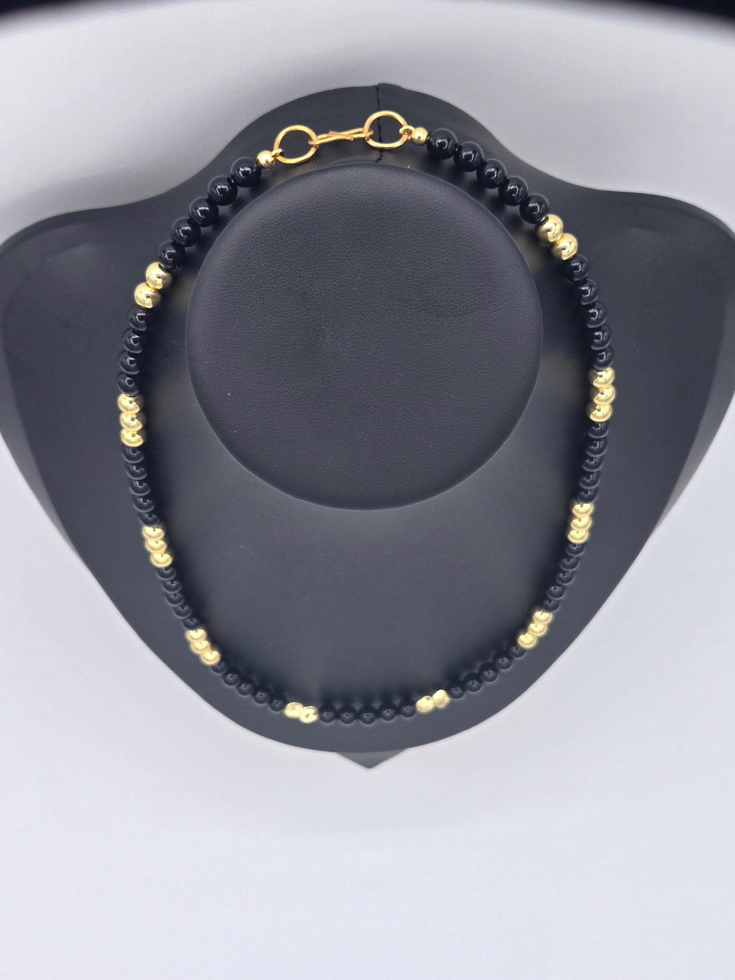KRE PRIME 18K Gold Plated Black Beads Opulence Necklace - KRE PRIME ®