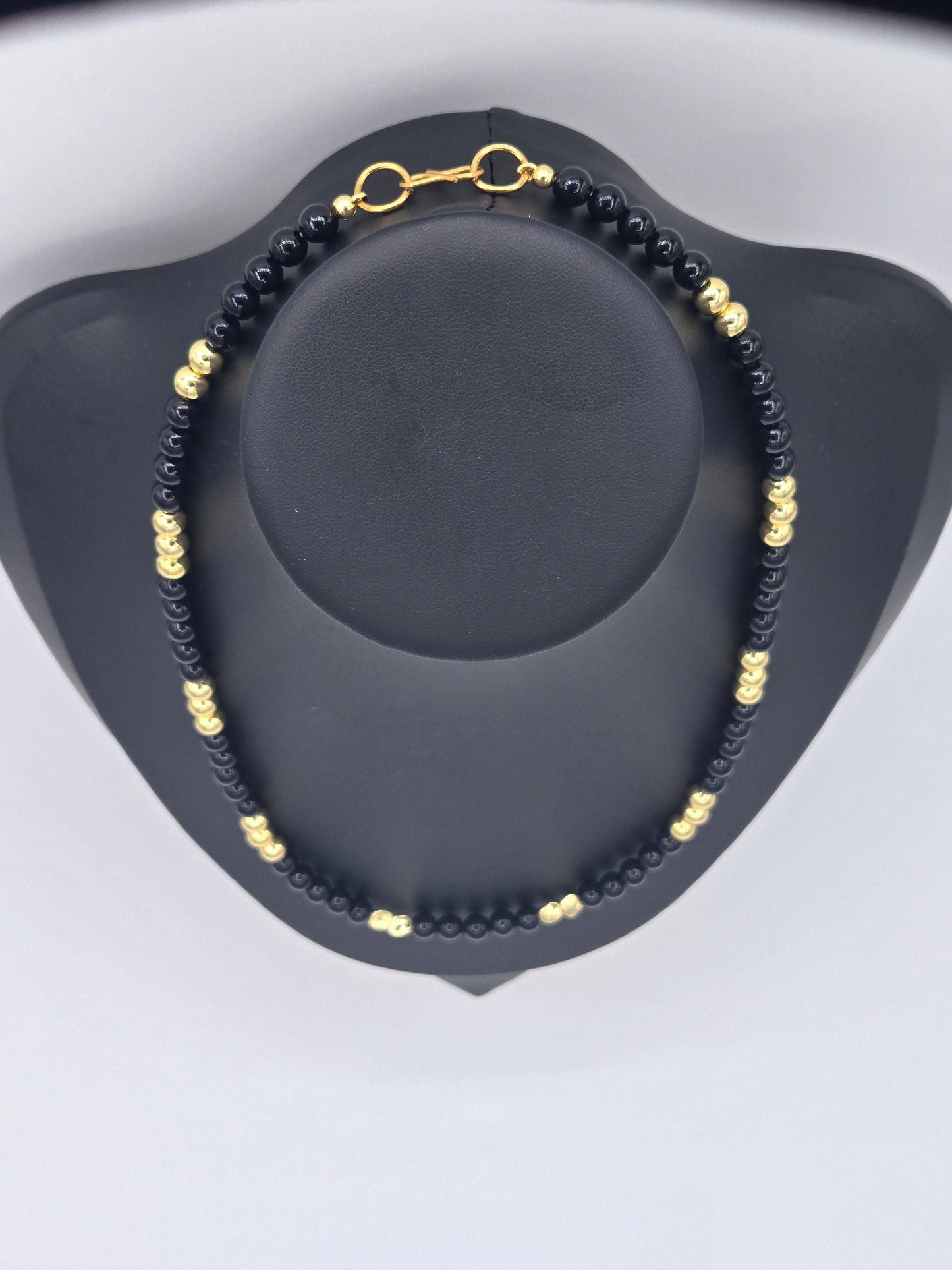 KRE PRIME 18K Gold Plated Black Beads Opulence Necklace - KRE PRIME ®