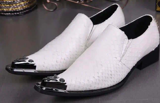 KRE PRIME Men Fashion Pointed Toe Man Shoes Designer Leather Dress Shoes for Man White Wedding/ Business Shoes Man, Big Sizes US6-12 - KRE Prime