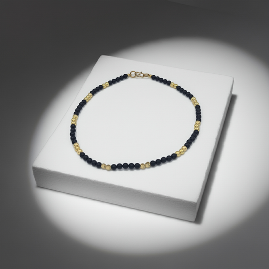 KRE PRIME 18K Gold Plated Black Beads Opulence Necklace - KRE Prime