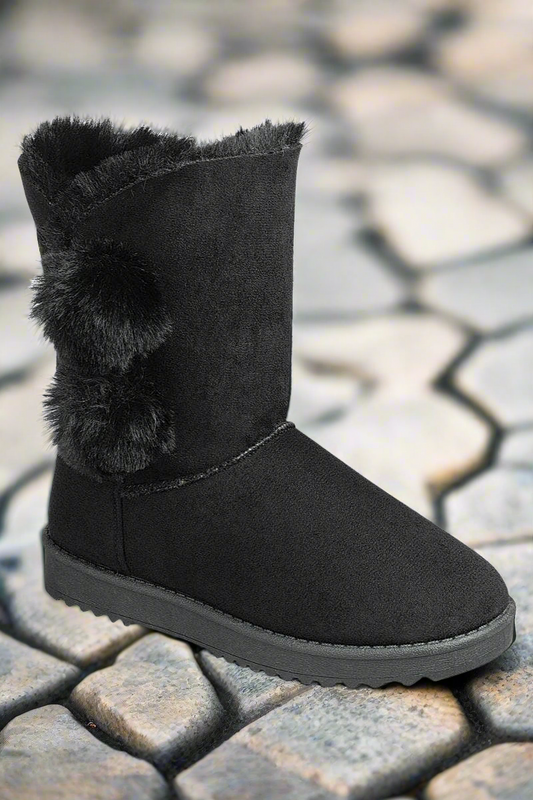 KRE Prime Women Stay Chic and Cozy Luxurious Black Fur Boots - KRE PRIME ®