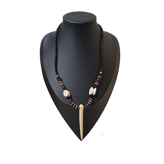 KRE Prime Unisex Handcrafted West African Authentic Bone and Shell Pendant - KRE PRIME ®