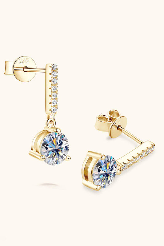 2 Carat Moissanite 925 Sterling Silver Drop Earrings - KRE Prime Deals