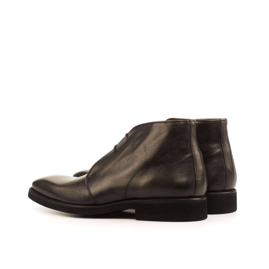 KRE PRIME Men Chesmu Chukka Boots in dark leather, stylish dress shoes with lace-up design and ankle-high cut.