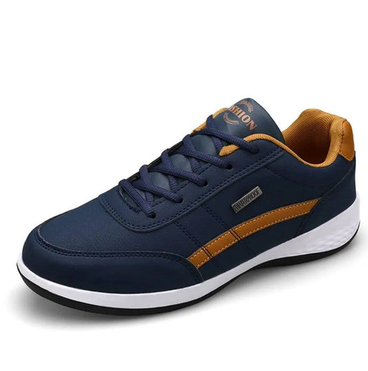 KRE PRIME men's leather casual sneakers featuring breathable design and non-slip soles, stylish Italian-inspired sneakers for men.
