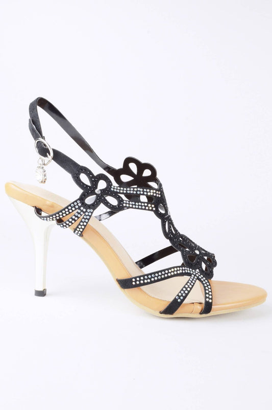 LMS Kitten Heel Sandal With Floral Laser Cut-out Design - KRE Prime