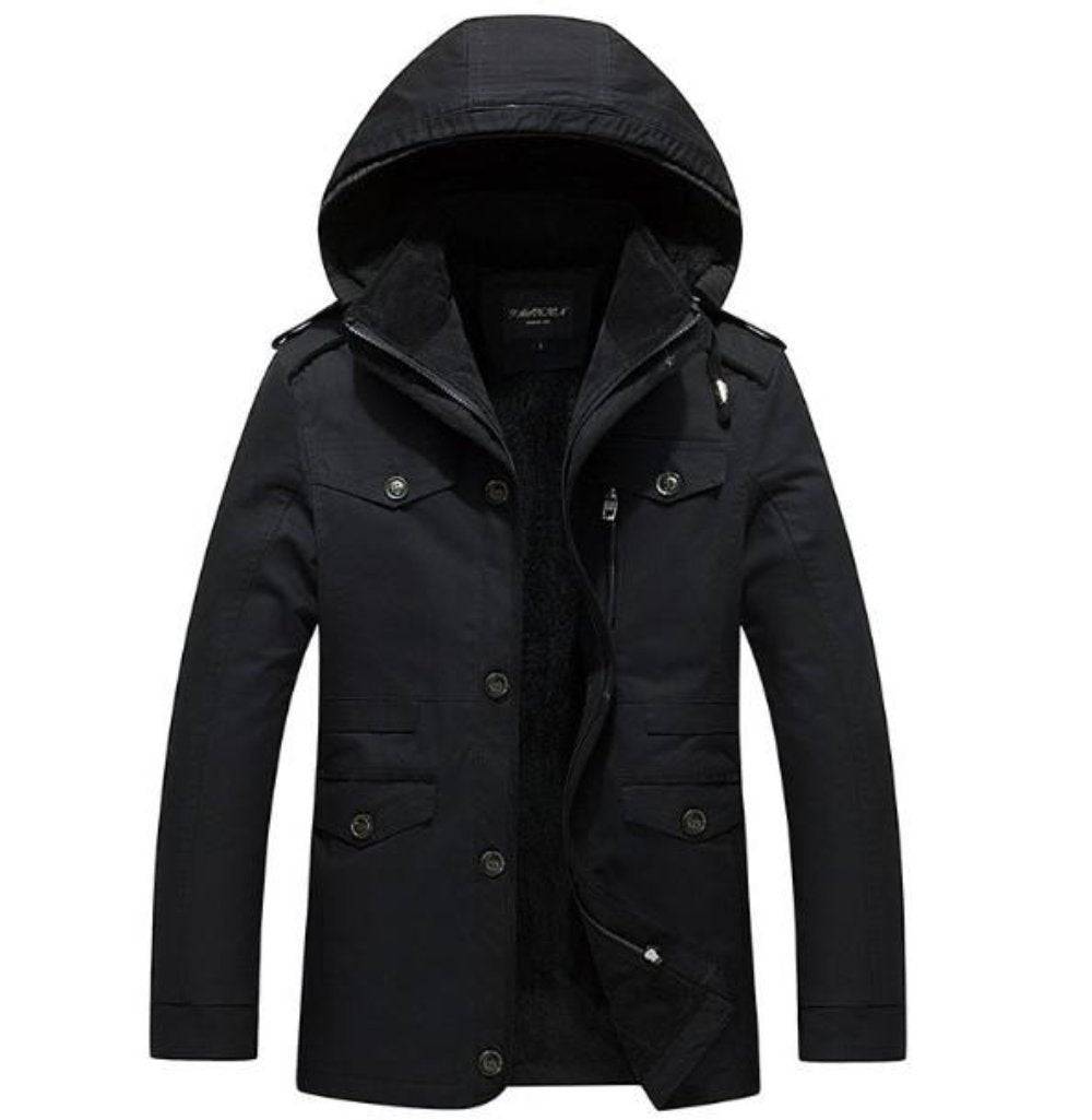 Mens Hooded Military Style Coat - KRE Prime Deals