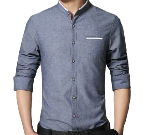 Mens Mandarin Collar Shirt - KRE Prime Deals