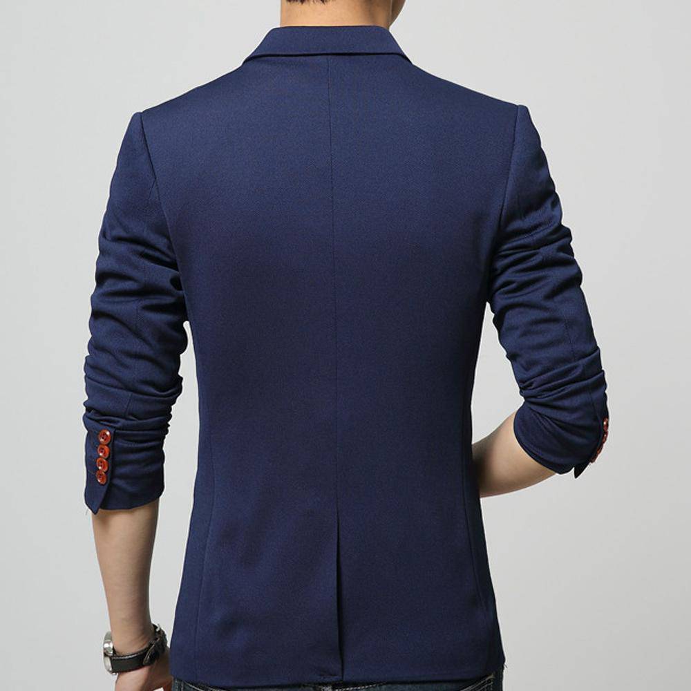 Mens One Button Slim Fit Blazer - KRE Prime Deals