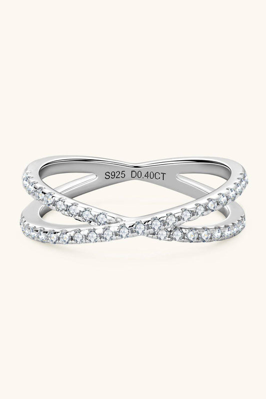 Moissanite 925 Sterling Silver Crisscross Ring - KRE Prime Deals