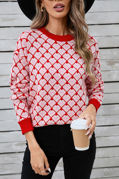 KRE Prime Women Contrast Round Neck Dropped Shoulder Sweater - KRE PRIME ®