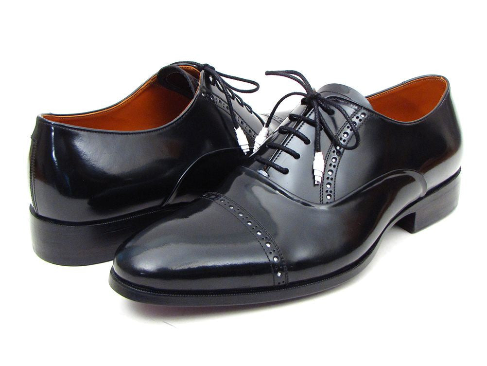 KRE PRIME Men Paul Parkman Captoe Oxfords Black Dress Shoes - KRE Prime