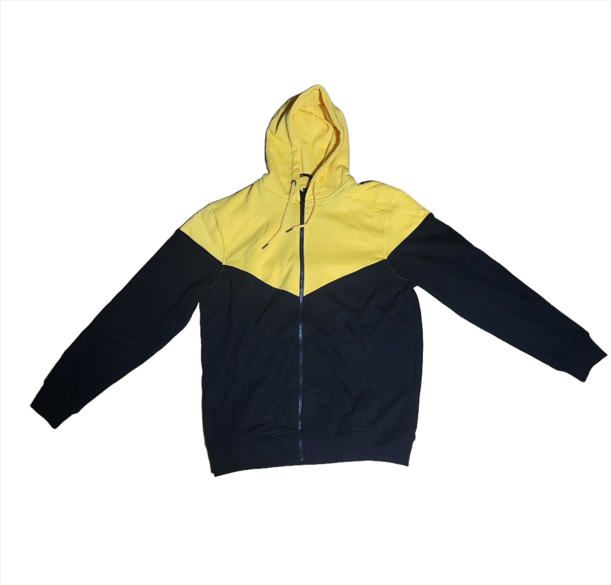 KRE Prime Men's Hoodie Sweatshirt with Kangaroo Pocket and Zipper, White/Black/Red and Yellow - KRE Prime