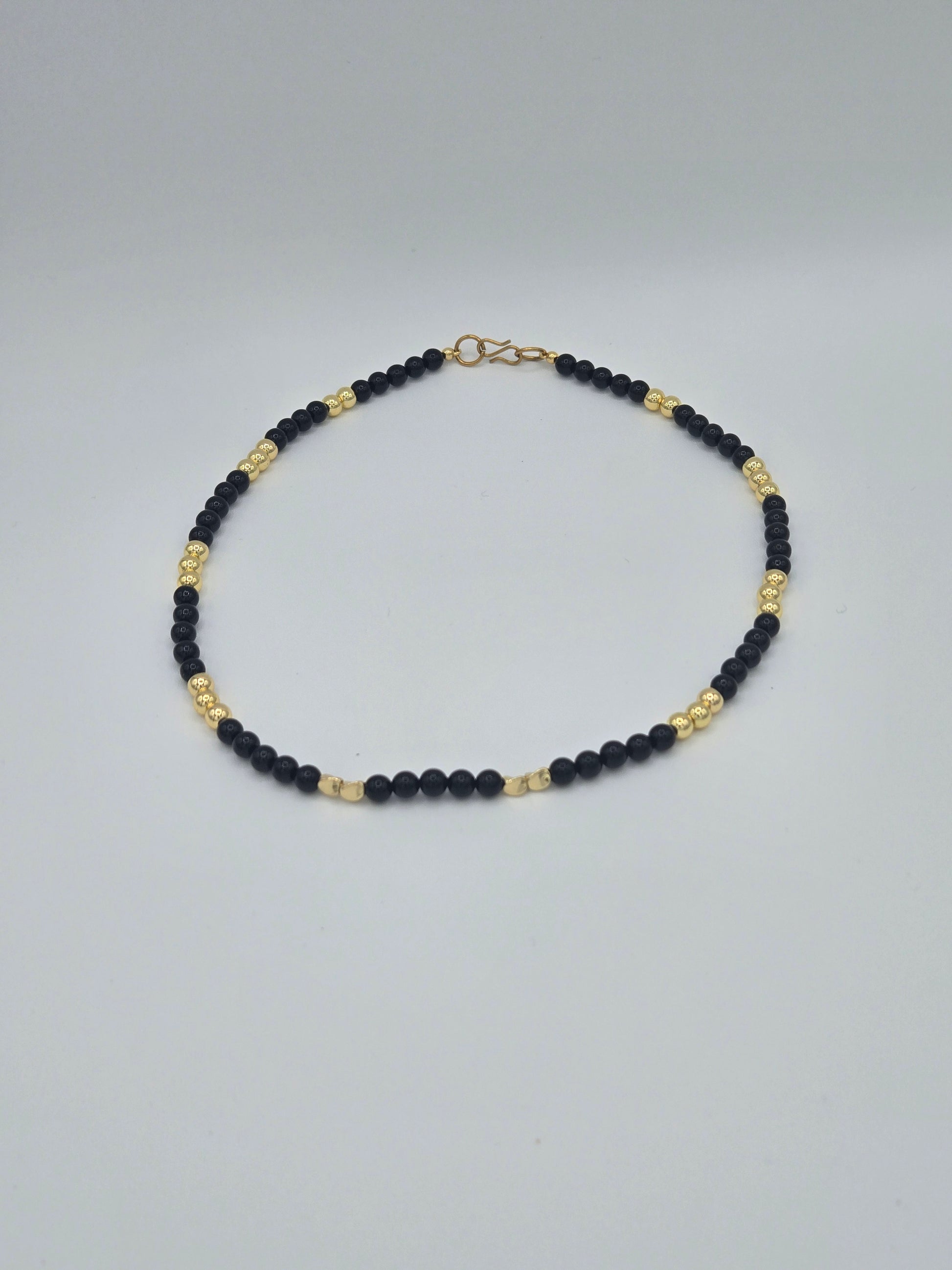 KRE PRIME 18K Gold Plated Black Beads Opulence Necklace - KRE PRIME ®