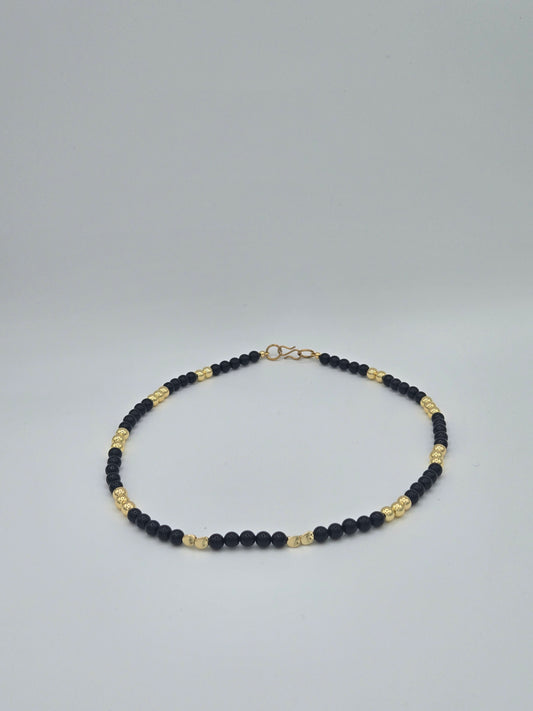 KRE PRIME 18K Gold Plated Black Beads Opulence Necklace - KRE PRIME ®