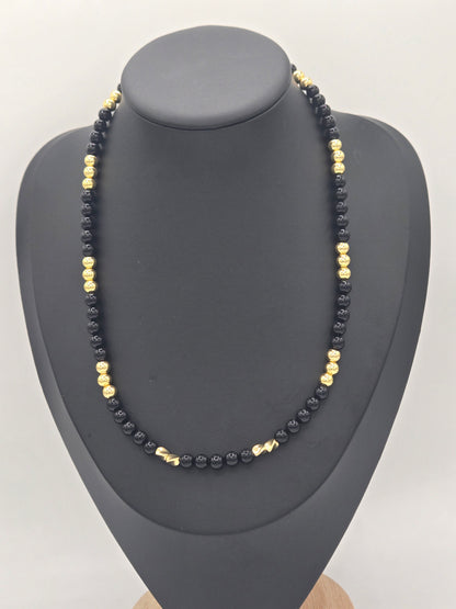 KRE PRIME 18K Gold Plated Black Beads Opulence Necklace - KRE PRIME ®