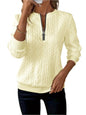 KRE Prime Women Texture Half Zip Long Sleeve Sweatshirt - KRE PRIME ®