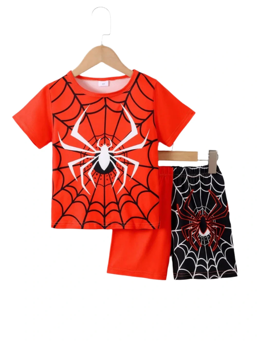 KRE PRIME Boys Children's Spider Round Neck Short Sleeve T-Shirt and Pants Set - KRE Prime