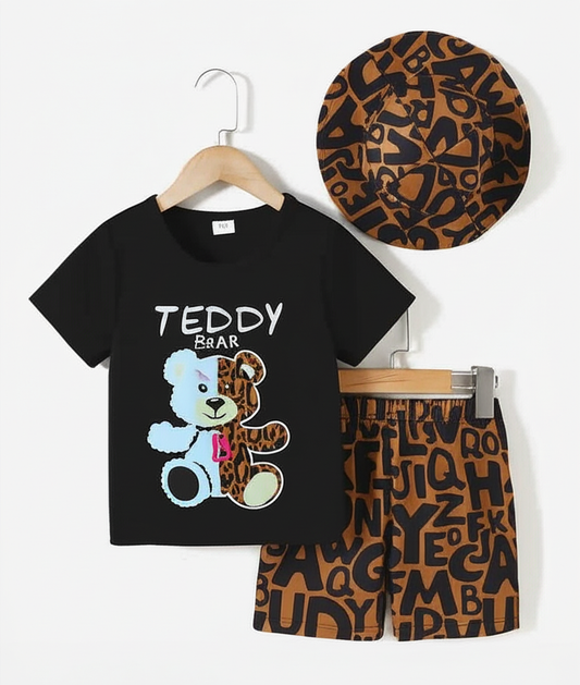 KRE PRIME Boys Children's Teddy Bear Round Neck Top and Pants Set - KRE Prime