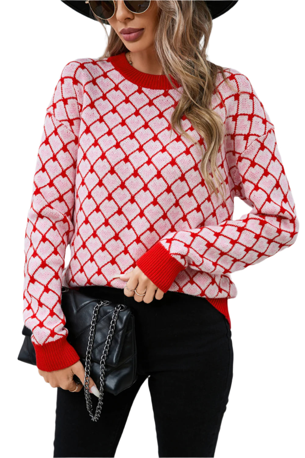 KRE Prime Women Contrast Round Neck Dropped Shoulder Sweater - KRE PRIME ®
