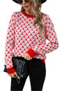 KRE Prime Women Contrast Round Neck Dropped Shoulder Sweater - KRE PRIME ®