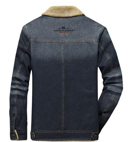 KRE PRIME Men Denim Jean Jacket in Black with Inner Faux Fur - KRE Prime