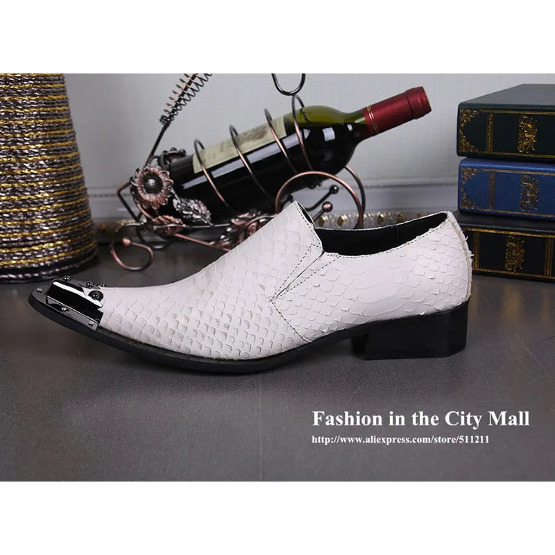 KRE PRIME Men Fashion Pointed Toe Man Shoes Designer Leather Dress Shoes for Man White Wedding/ Business Shoes Man, Big Sizes US6-12 - KRE Prime
