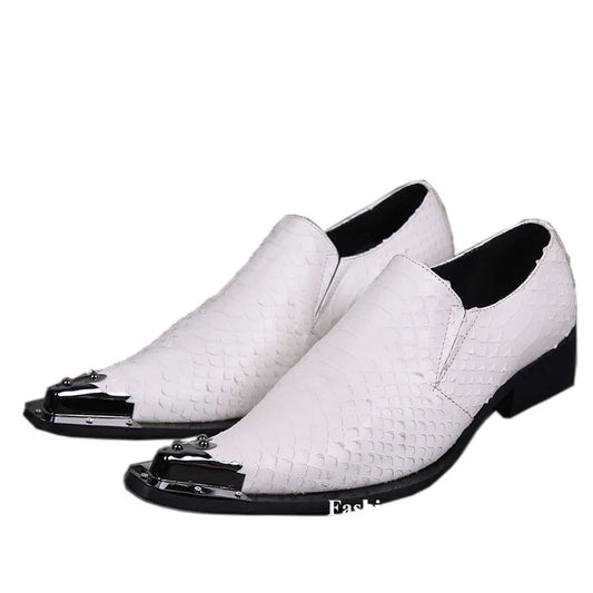 KRE PRIME Men Fashion Pointed Toe Man Shoes Designer Leather Dress Shoes for Man White Wedding/ Business Shoes Man, Big Sizes US6-12 - KRE Prime