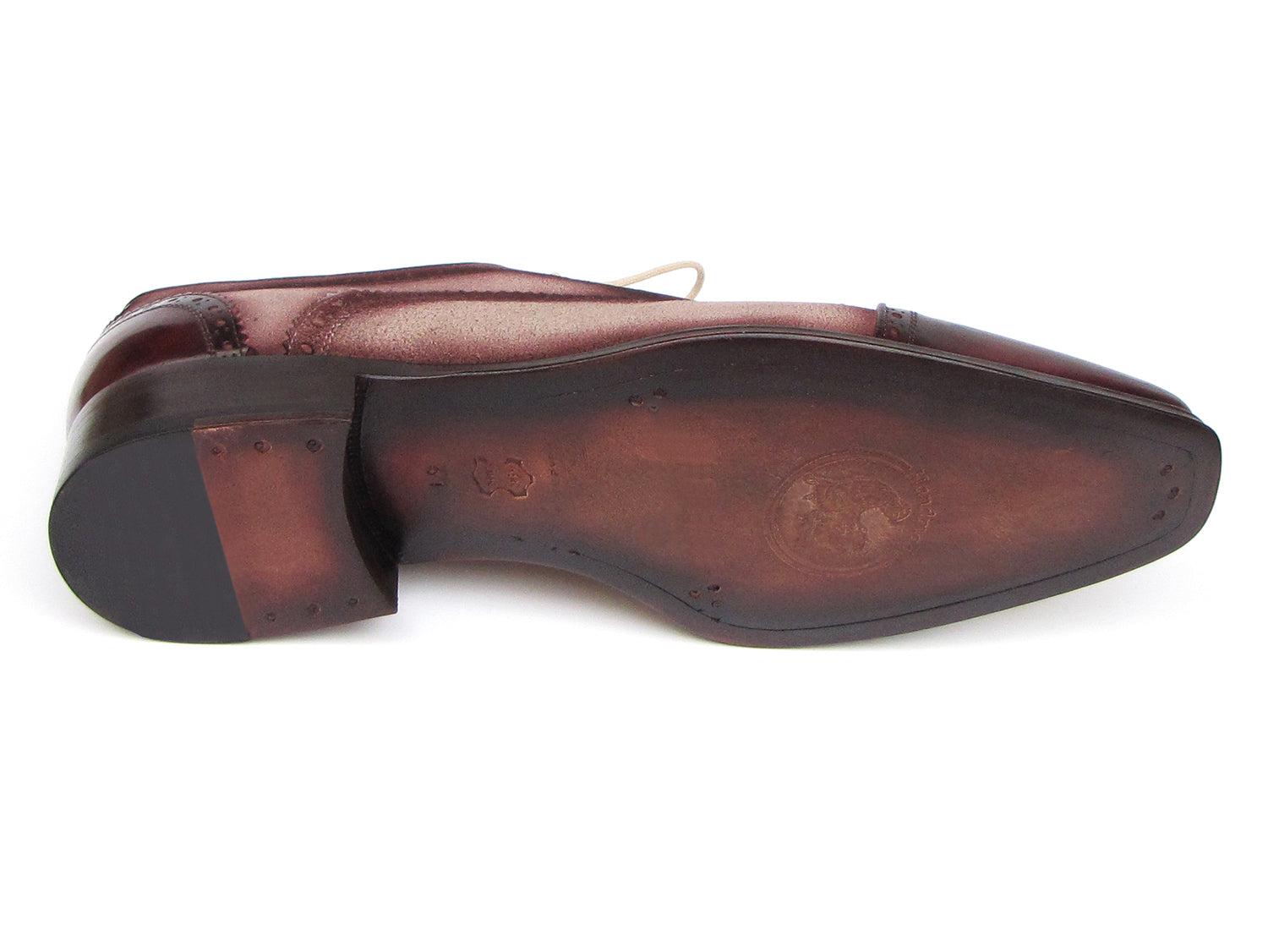 KRE PRIME Men Paul Parkman Captoe Oxfords Bordeaux, Beige (ID#024-BRR) - KRE Prime