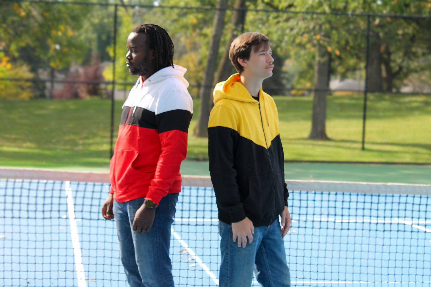 KRE Prime Hoodie Sweatshirt, red and yellow and black