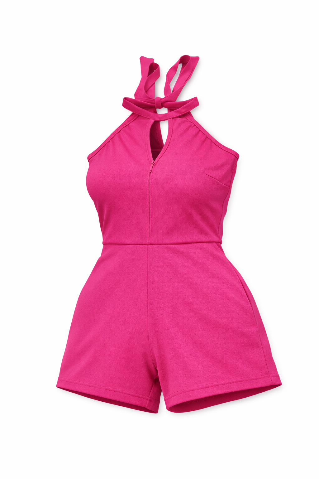 KRE Prime Teens Lady Cutout Grecian Polyester Neck Twisted Romper with Pockets - KRE Prime