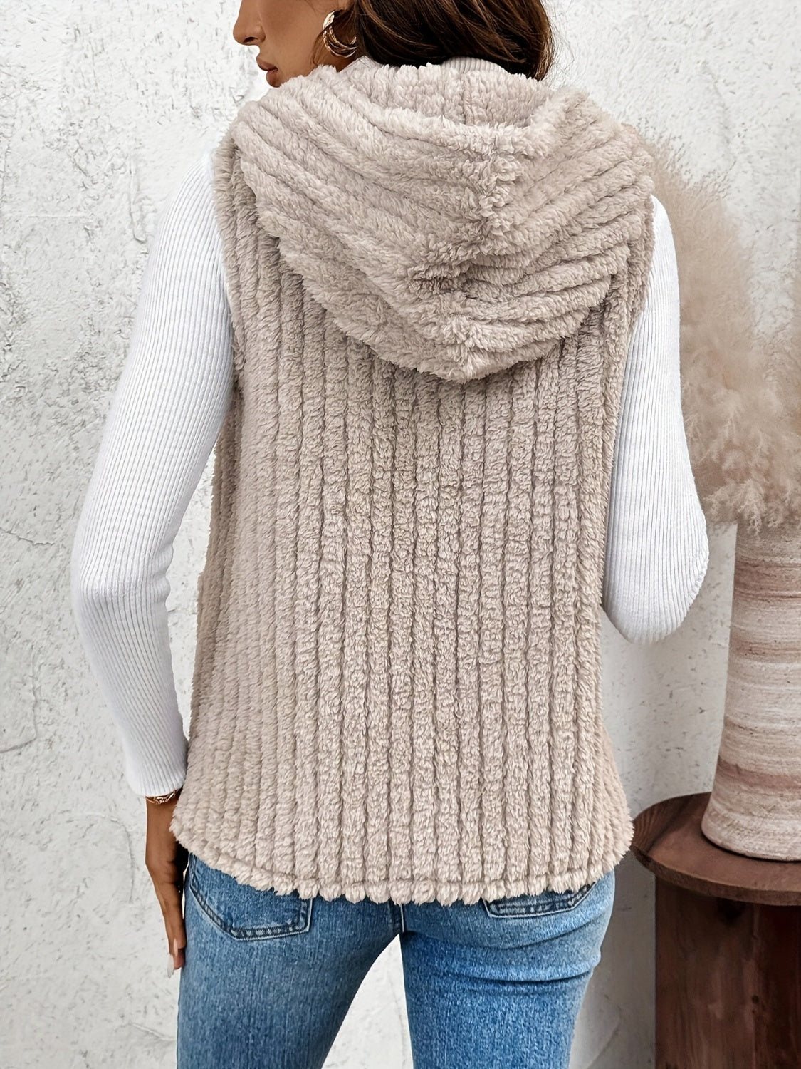 KRE Prime Women Fuzzy Hooded Vest with Pockets - KRE PRIME ®