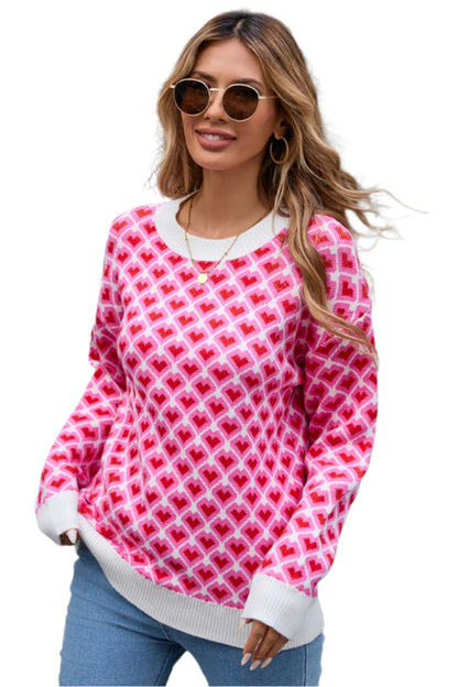KRE Prime Women Contrast Round Neck Dropped Shoulder Sweater - KRE PRIME ®