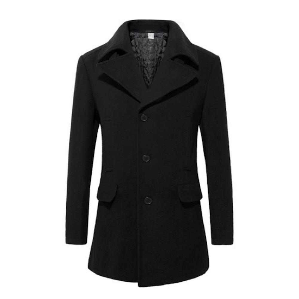 KRE Prime Men's Mid Length Wool Blend Coat - KRE Prime