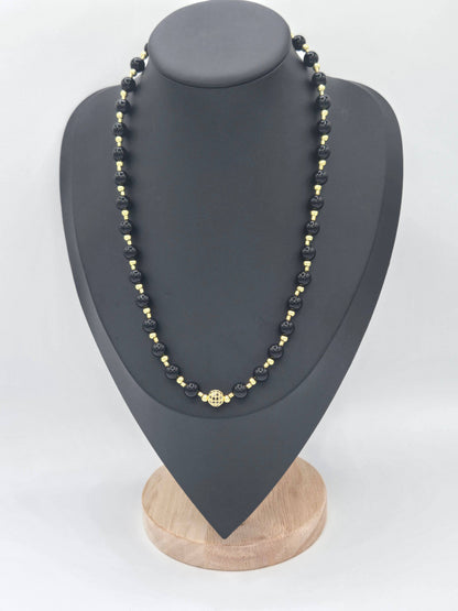 KRE PRIME women’s 8-inch Midnight Gleam bead necklace featuring shiny, dark-colored beads on a sleek, stylish necklace.