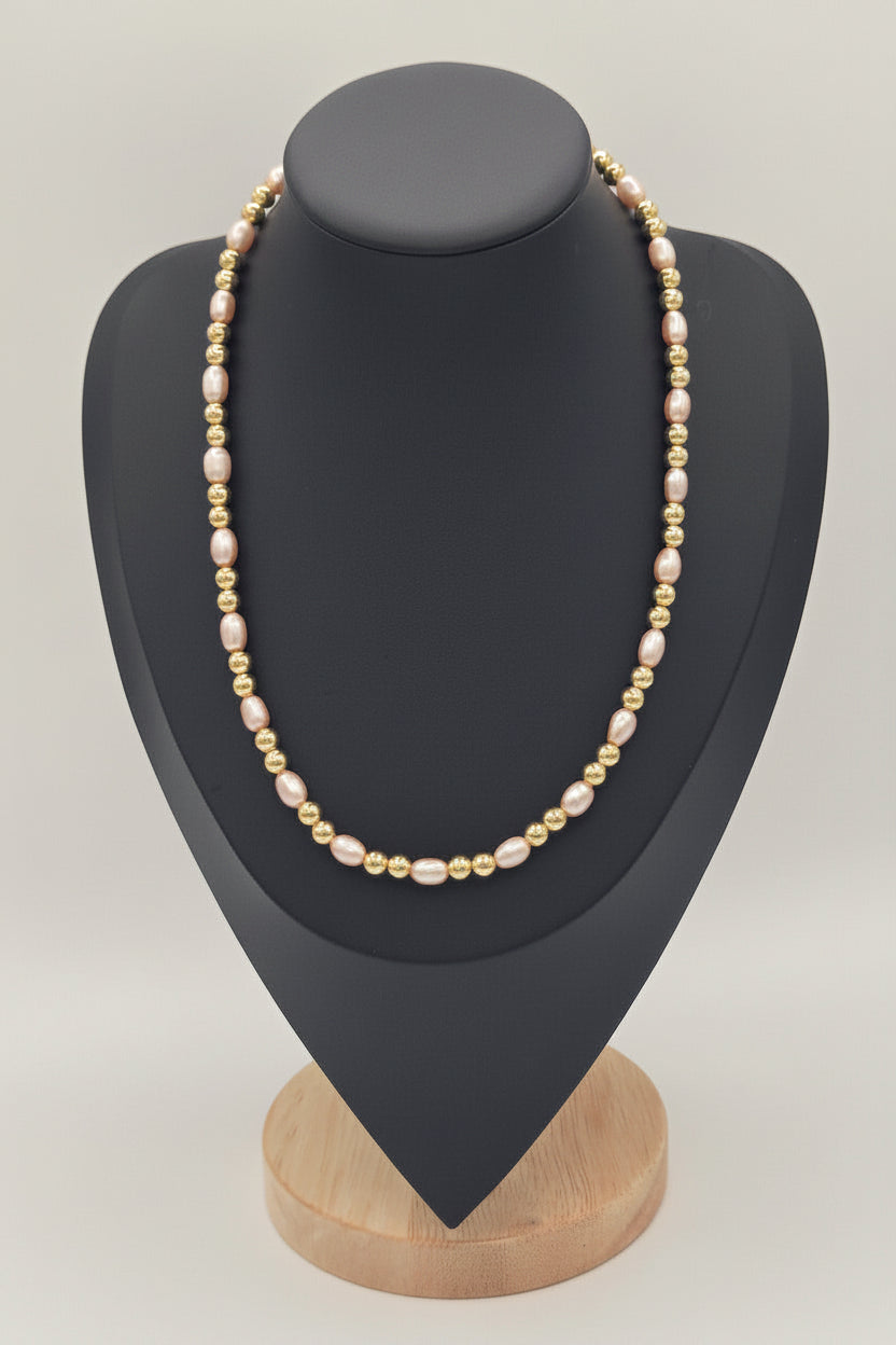 KRE PRIME women's freshwater pearl necklace featuring a string of elegant natural pearls on a delicate chain.