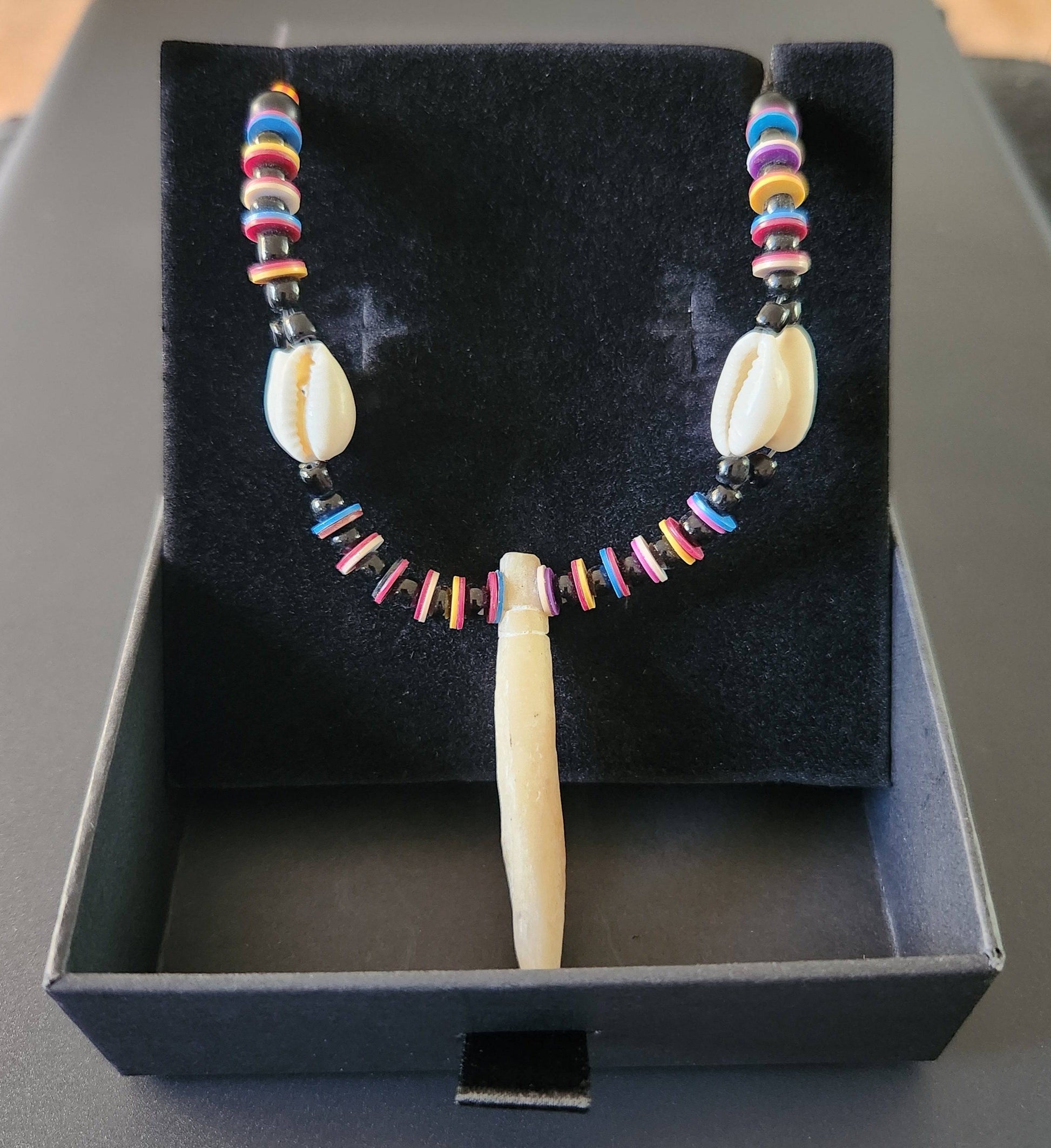 KRE Prime Unisex Handcrafted West African Authentic Bone and Shell Pendant - KRE PRIME ®