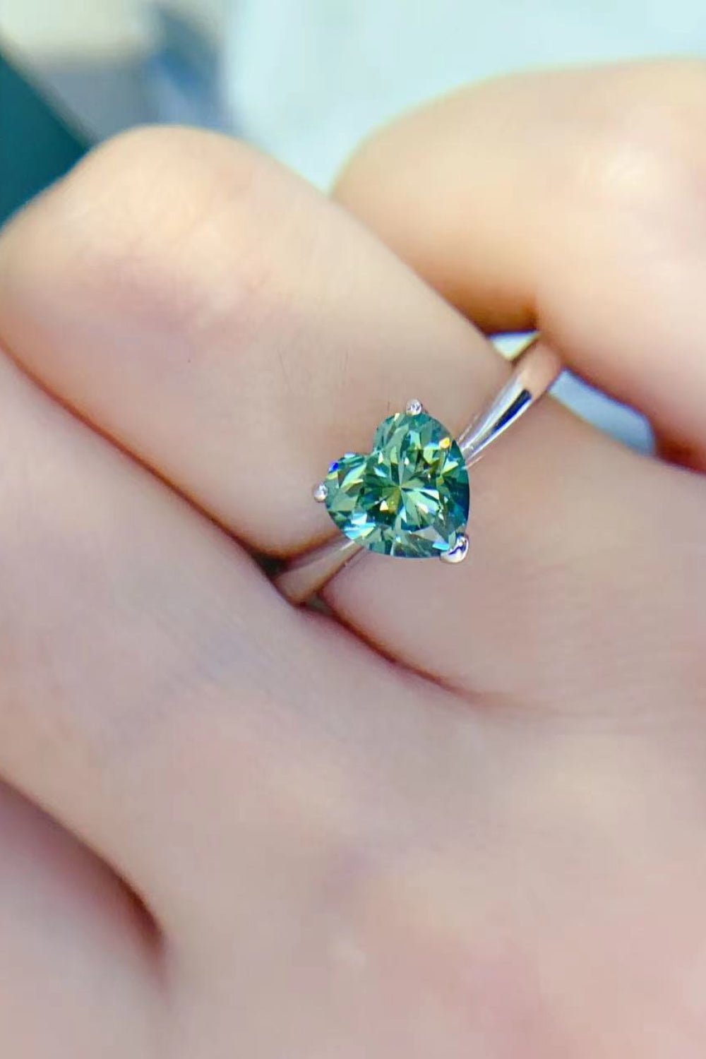 1 Carat Moissanite Heart 925 Sterling Silver Ring - KRE Prime Deals