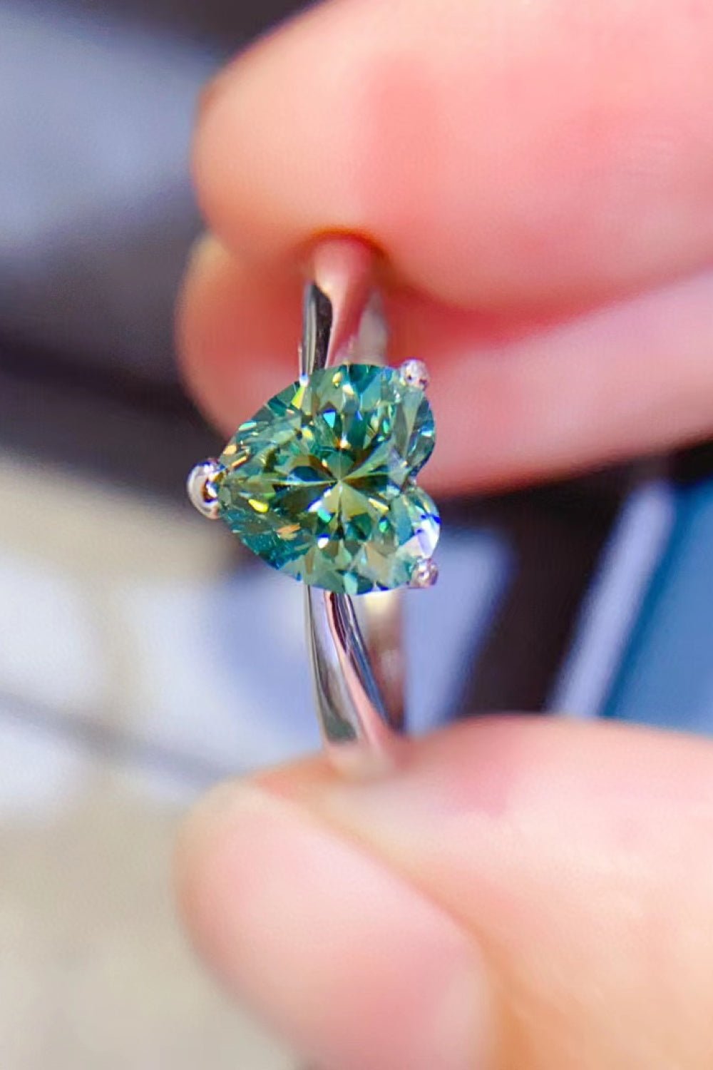 1 Carat Moissanite Heart 925 Sterling Silver Ring - KRE Prime Deals