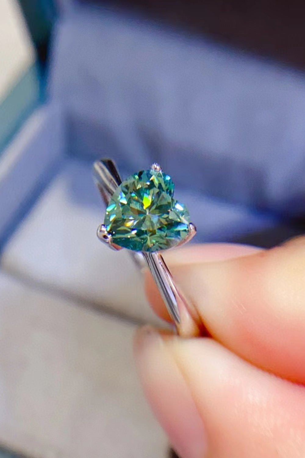 1 Carat Moissanite Heart 925 Sterling Silver Ring - KRE Prime Deals