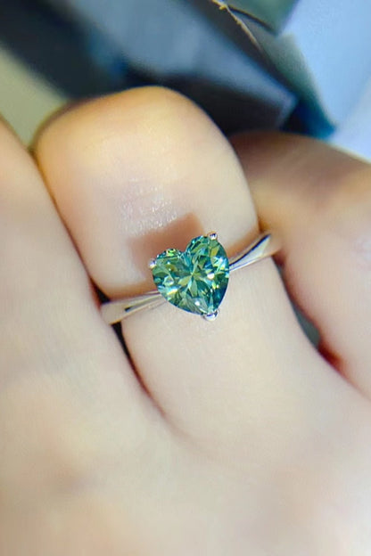 1 Carat Moissanite Heart 925 Sterling Silver Ring - KRE Prime Deals