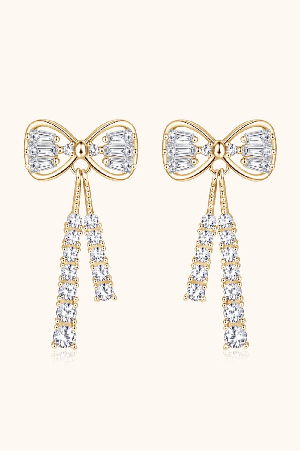 1.12 Carat Moissanite 925 Sterling Silver Bow Earrings - KRE Prime Deals
