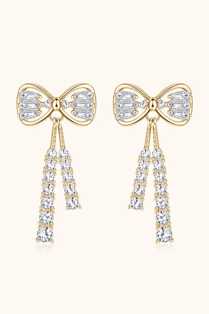 1.12 Carat Moissanite 925 Sterling Silver Bow Earrings - KRE Prime Deals