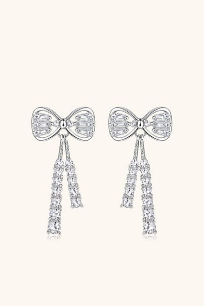 1.12 Carat Moissanite 925 Sterling Silver Bow Earrings - KRE Prime Deals
