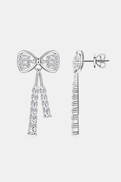 1.12 Carat Moissanite 925 Sterling Silver Bow Earrings - KRE Prime Deals