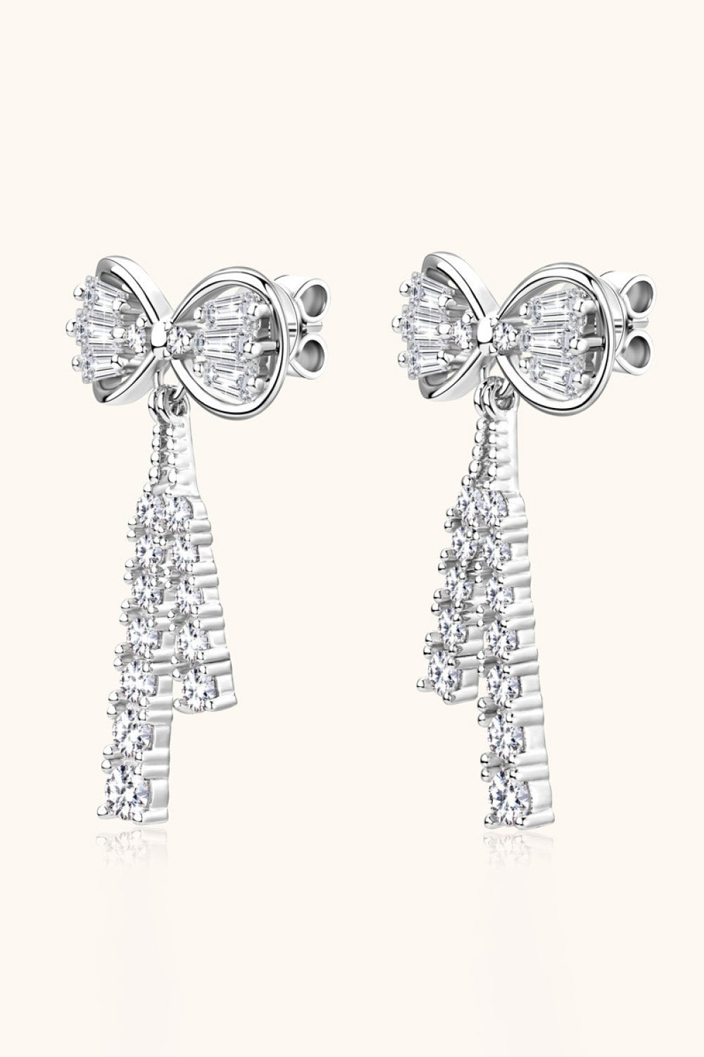 1.12 Carat Moissanite 925 Sterling Silver Bow Earrings - KRE Prime Deals