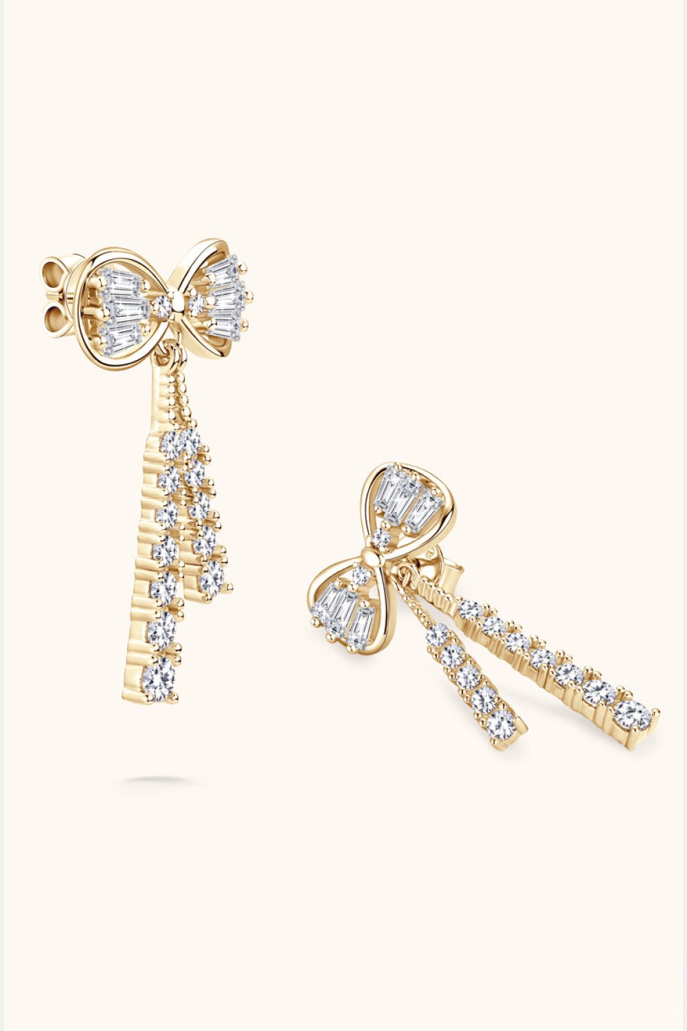 1.12 Carat Moissanite 925 Sterling Silver Bow Earrings - KRE Prime Deals